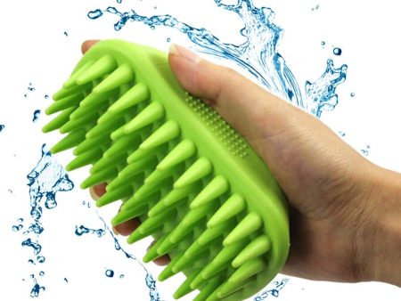 K&K  Dog Shampoo Brush, Anti-Skid Rubber Dog Cat Pet Mouse Grooming Shower Bath Brush Massage Comb for Long & Short Hair Medium Large Pets Dogs Cats (Long Hair Green) Cheap