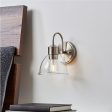 Better Homes & Gardens Glass Sconce Wall Light, Satin Nickel Finish Hot on Sale