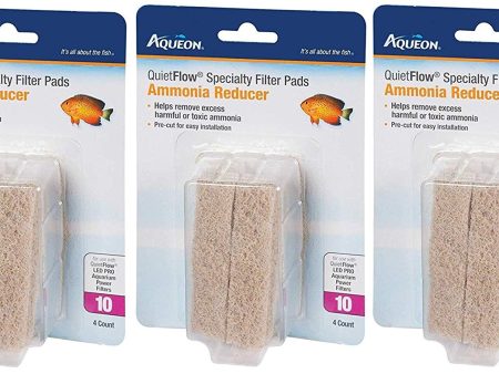 (3 Pack) Aqueon Quiet Flow 10 Ammonia Reducing Specialty Filter Pad (4 ct. Per Pack) Fashion