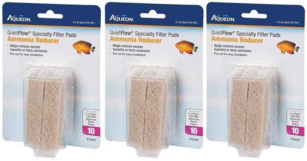 (3 Pack) Aqueon Quiet Flow 10 Ammonia Reducing Specialty Filter Pad (4 ct. Per Pack) Fashion