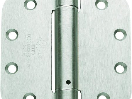 Global Door Controls 4 in. x 4 in. Satin Nickel Steel Spring Hinge with 5 8 in. Radius - Set of 3 on Sale