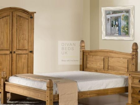 Harper Pine Wood Bed Frame with Low Footboard & Drawer Options For Sale