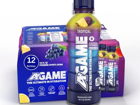 12 Pack of A-GAME Sports Drink, Tropical, 16 oz BB 11 24 Hot on Sale