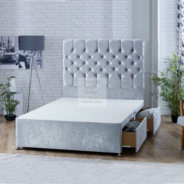 Cornelius Crushed Velvet Divan Bed Base Sale