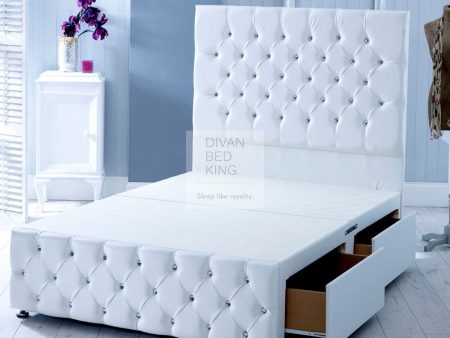 Fenston Leather Divan Base with Floor Standing Headboard Option on Sale