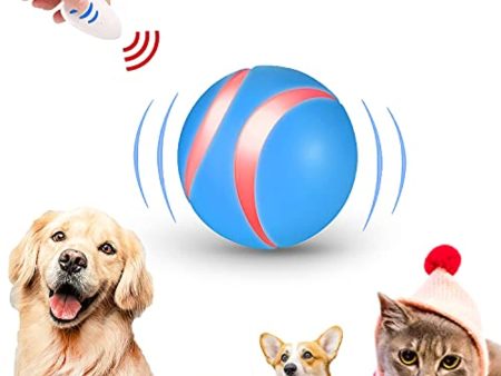 Blinkbrione LED Light Up Ball Toy for Dog Cat, Interactive Pet Busy Ball Automatic Rolling  Moving  Bounce with Remote Control, USB Rechargeable Smart Wicked Ball for Active Chaser to Entertain & Exercise (Blue) For Discount