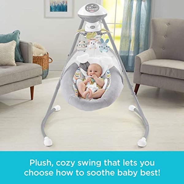 JumpOff Jo Sweet Snugapuppy Swing, Dual Motion Baby Swing with Music, Sounds and Motorized Mobile For Sale