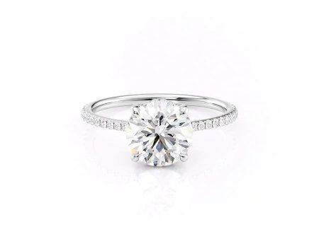 The Pave Maia Set With A 2 Carat Round Moissanite Online Sale