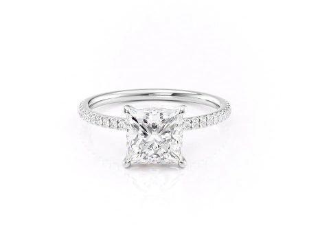 The Pave Nelly Set With A 1 Carat Princess Moissanite Discount