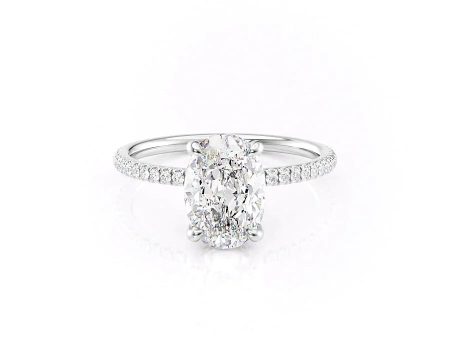 The Pave Nelly Set With A 2 Carat Oval Moissanite Online Sale