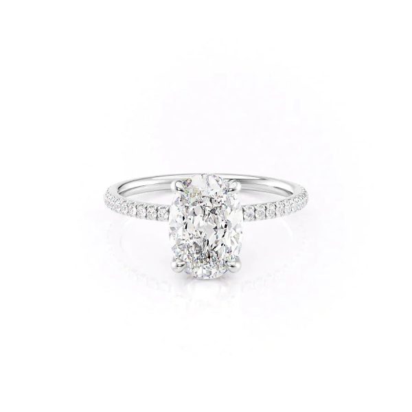 The Pave Nelly Set With A 2 Carat Oval Moissanite Online Sale