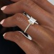 The Pave Nelly Set With A 2.5 Carat Princess Moissanite Hot on Sale