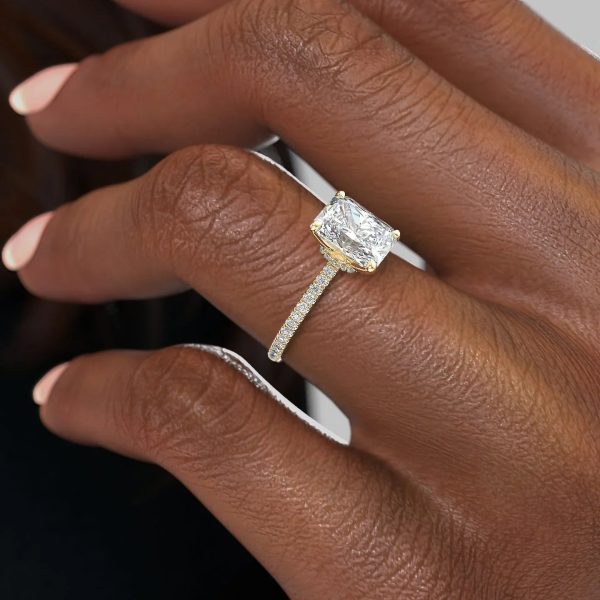 The Pave Nelly Set With A 4 Carat Radiant Moissanite Hot on Sale