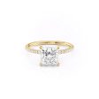 The Pave Nelly Set With A 2.5 Carat Princess Moissanite Hot on Sale