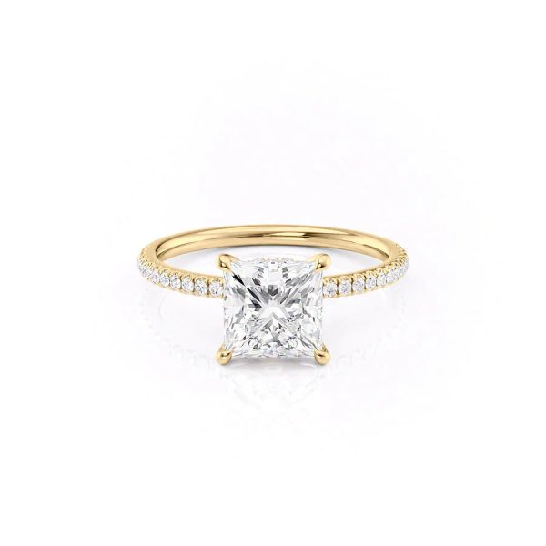 The Pave Nelly Set With A 2.5 Carat Princess Moissanite Hot on Sale