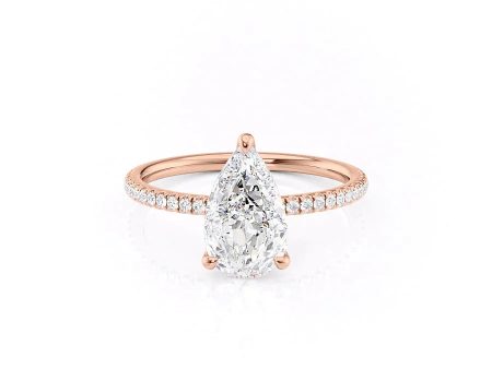 The Pave Nelly Set With A 1.5 Carat Pear Moissanite Fashion