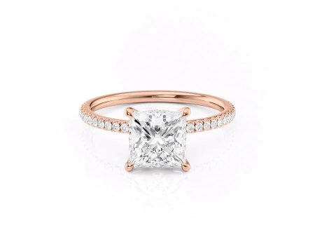 The Pave Nelly Set With A 2.5 Carat Princess Moissanite Discount