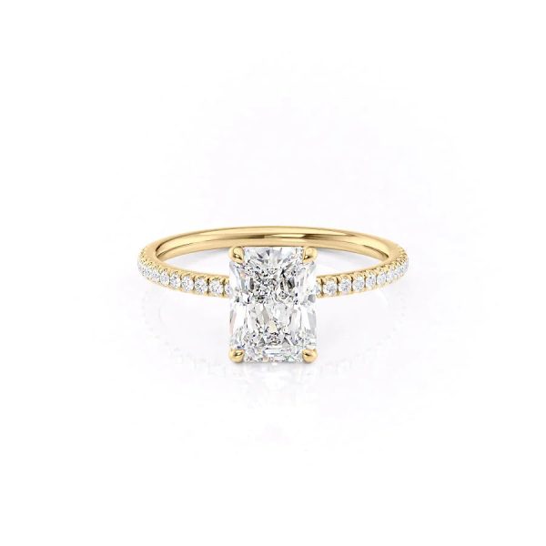 The Pave Nelly Set With A 4 Carat Radiant Moissanite Hot on Sale