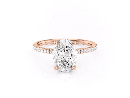 The Pave Nelly Set With A 1 Carat Oval Moissanite Discount