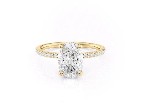 The Pave Nelly Set With A 1.5 Carat Oval Moissanite Sale